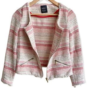 Zara Trafaluc Cropped Tweed Jacket Size Small